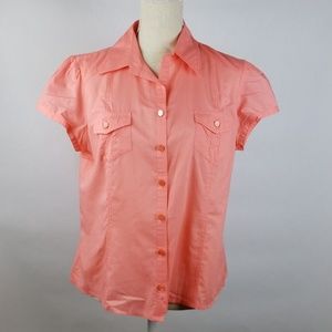 Michael Kors Button Frnt Orange Blouse  SZ P/L